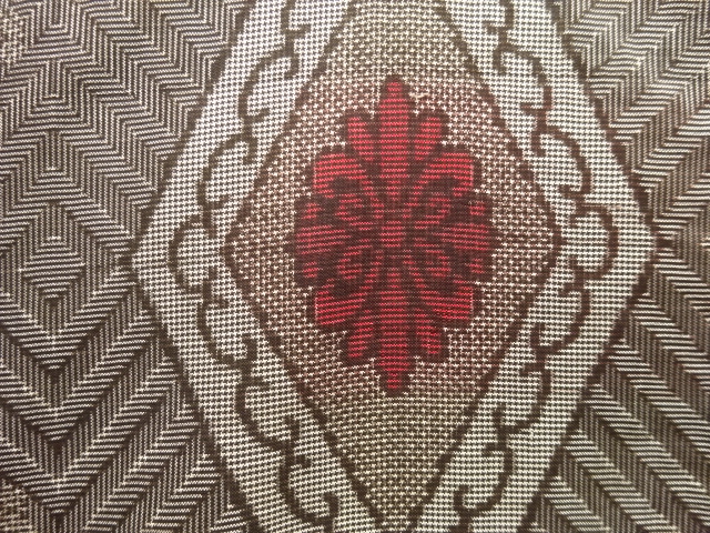 JAPANESE KIMONO / ANTIQUE KIMONO / SILK / DORO OSHIMA TSUMUGI / WOVEN RHOMBUS